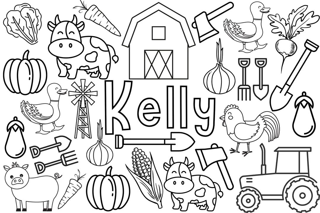 Large Custom Farm Coloring Poster  Kids Activity Custom - Etsy | Etsy (US)