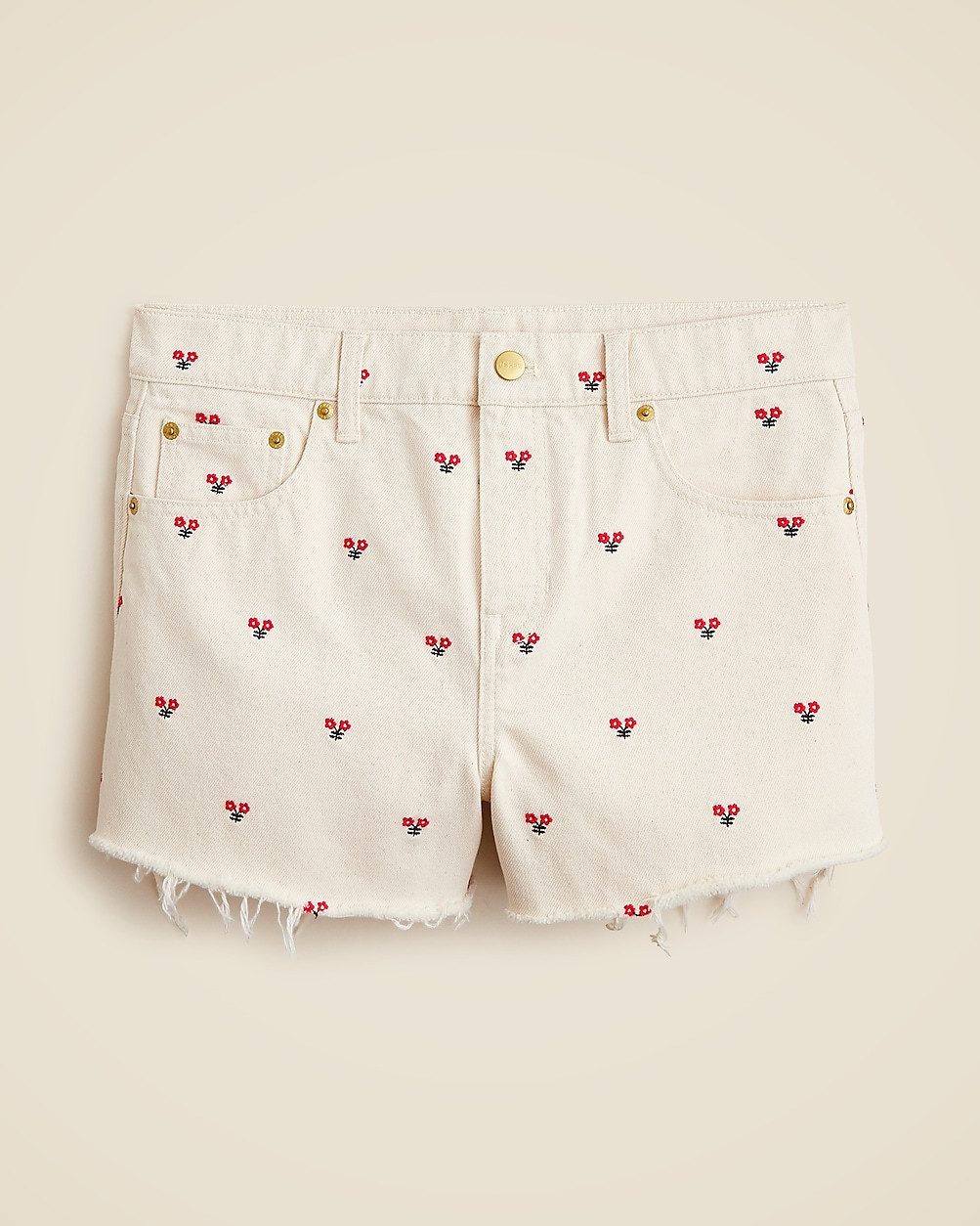 Embroidered lower-rise denim short | J. Crew US