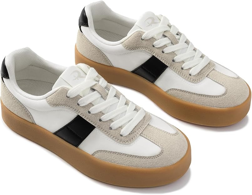 Rihero Platform Sneakers for Women Comfortable Fashion Retro Sneakers Casual Non-Slip Tennis Walk... | Amazon (US)