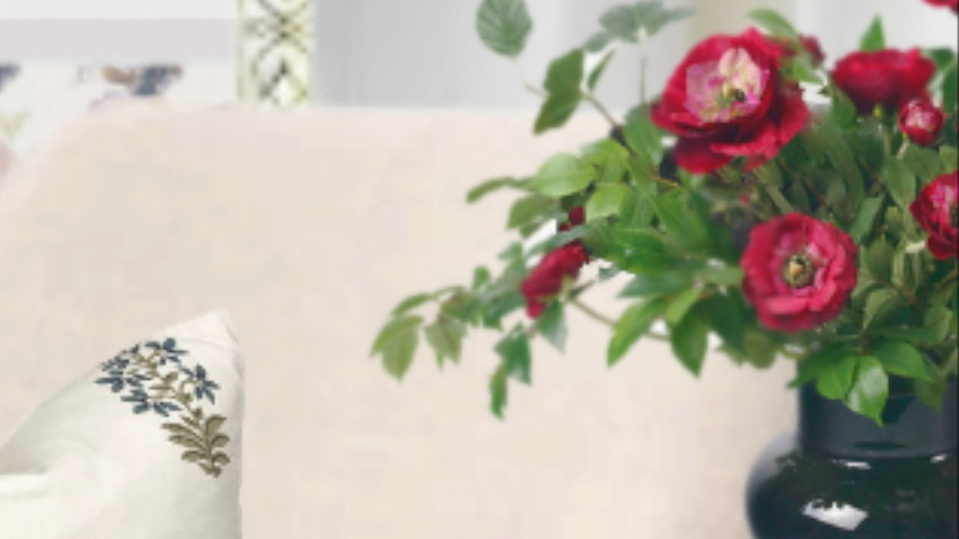 This vignette we designed features a relaxing yet elegant chaise by Amber Levis for Four Hands. We elevate the traditional red and green Christmas palette with a more quiet version—- a large portion of winter white with a pop of red from wreath bow and rose arrangement.  The blue from the wallpaper, pillow  and the area rug is soothing. The  marble side table brings in a touch of holiday glam. The blue soft to touch handknotted rug anchors the space with coziness. #chaise #holidaydecor

#LTKHoliday #LTKHome #LTKWatchNow