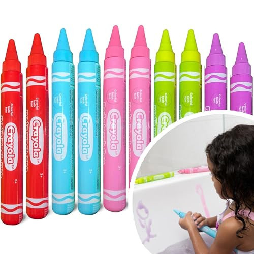 Crayola Kids Scented Body Wash Pens, 10 Pack Washable Kids Bath Paint in Assorted colors, Non-Toxic for Toddlers and Kids Bathtime Fun | Amazon (US)