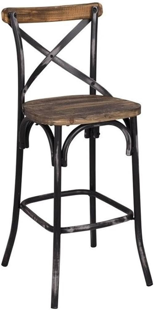 Acme Bar Stool in Walnut and Antique Black | Amazon (US)