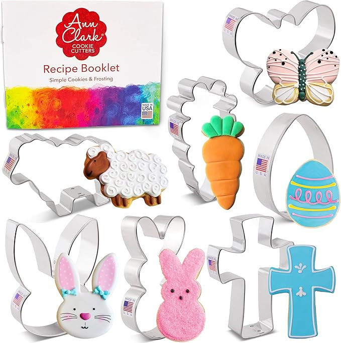 Easter Cookie Cutters 7-Pc Set Made in USA by Ann Clark, Easter Bunny, Egg, Holy Cross, Carrot, B... | Amazon (US)
