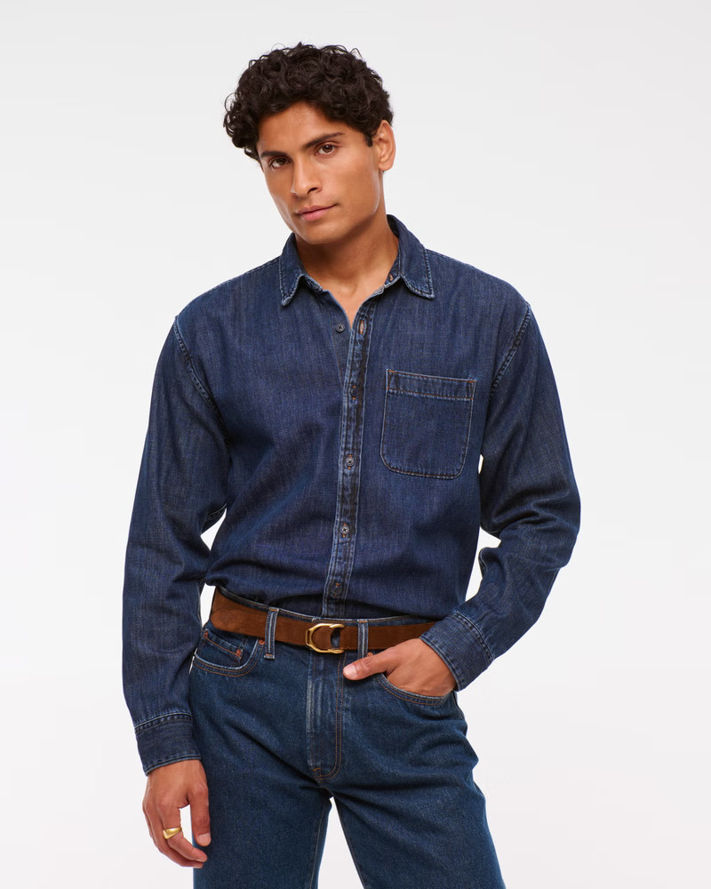 Denim Button-Up Shirt | Abercrombie & Fitch (US)
