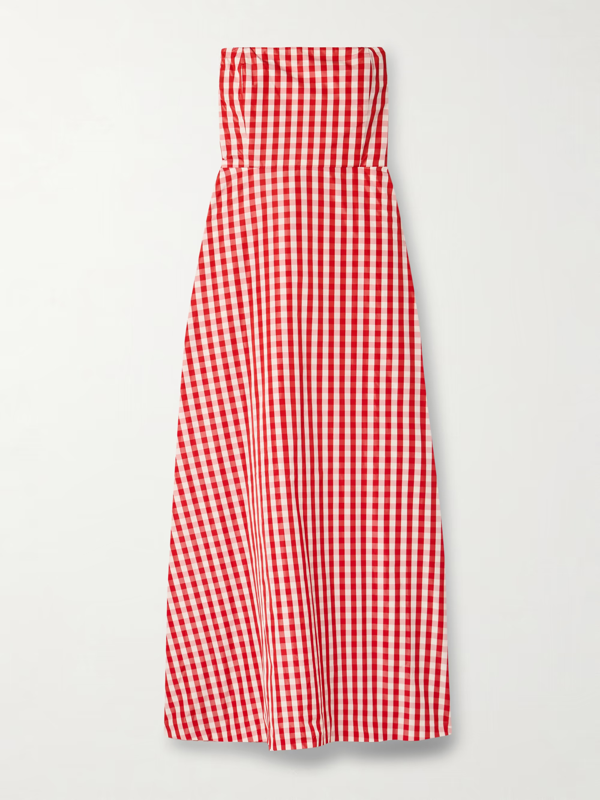 BERNADETTEOdette strapless gingham taffeta midi dress | NET-A-PORTER (US)