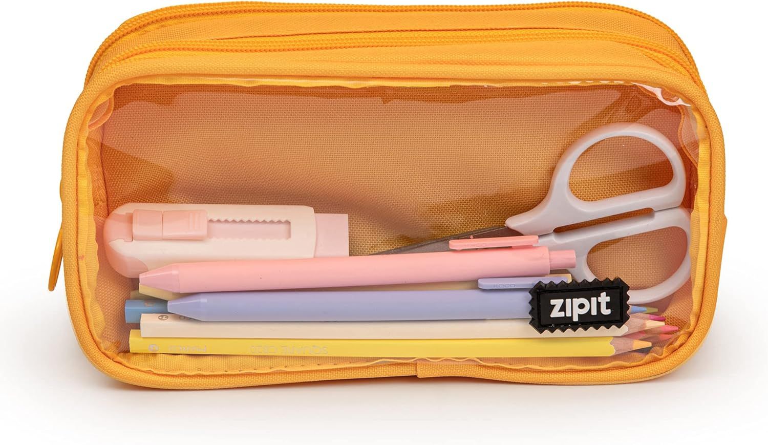ZIPIT Half & Half Pencil Case for Adults and Teens, Large Capacity Pouch, Sturdy Pen Organizer (Y... | Amazon (US)