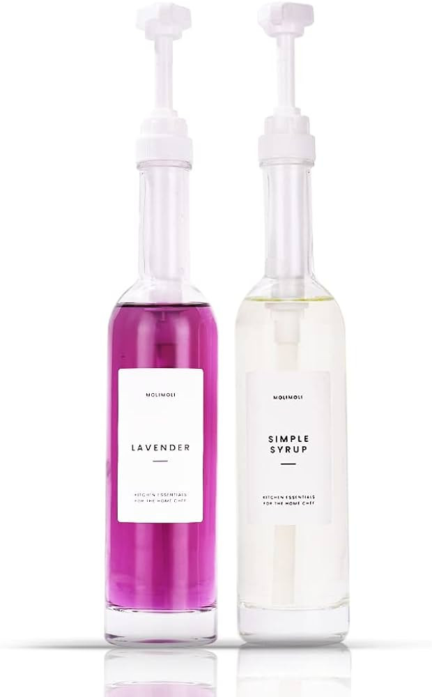 MoliMoli Coffee Syrup Dispenser for Coffee Bar, 350ml,Coffee Pump Dispenser, Glass Syrup Bottle w... | Amazon (US)