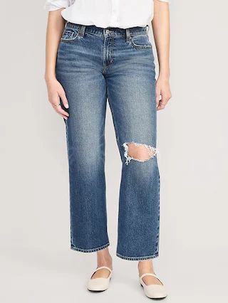 Mid-Rise Boyfriend Loose Ripped Jeans for Women | Old Navy (US)