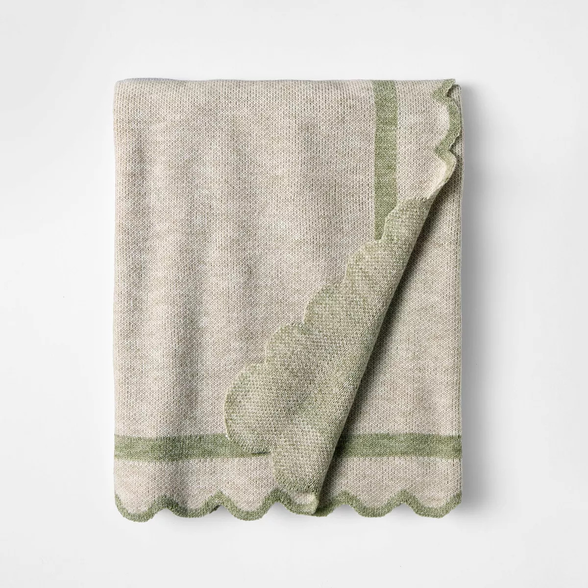 Scalloped Edge Throw Green - Threshold™ designed with Studio McGee | Target