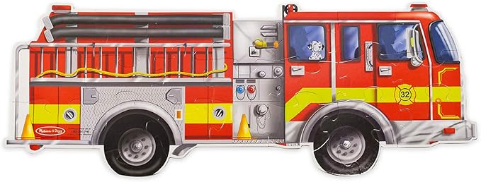 Melissa & Doug Fire Truck Jumbo Jigsaw Floor Puzzle (24 pcs, 4 feet long) | Amazon (US)