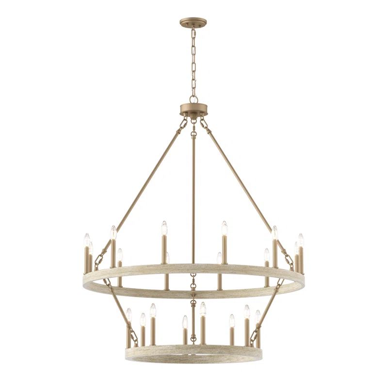 Finchley 20 - Light Dimmable Wagon Wheel Chandelier | Wayfair North America