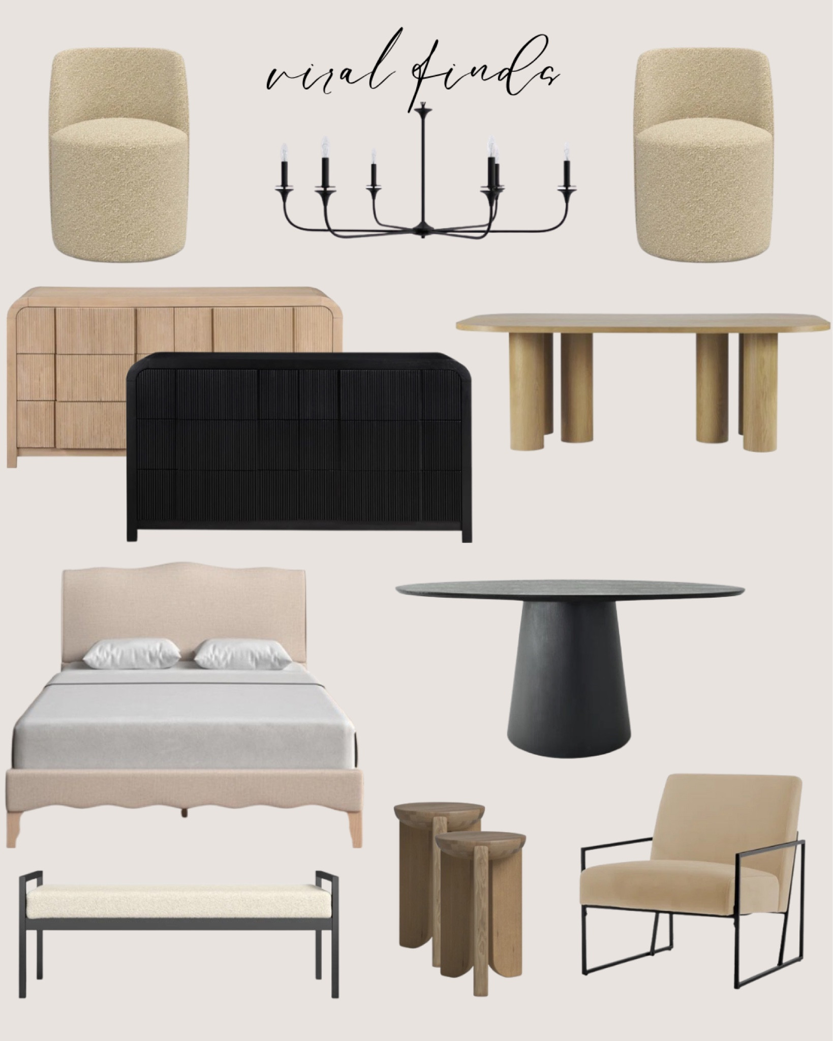 Black Friday Extended! @Wayfair has many great deals up to 80% off + fast & free shipping now through 12/1 #Wayfairpartner #wayfair 

viral finds
Cream dining chairs. Black chandelier. Natural wood dining table. Black dresser. Natural wood dresser. Cream bed. Black round dining table. White bench. Natural wood side table. Light brown accent chair#LTKCyberWeek 

#LTKSaleAlert #LTKHome