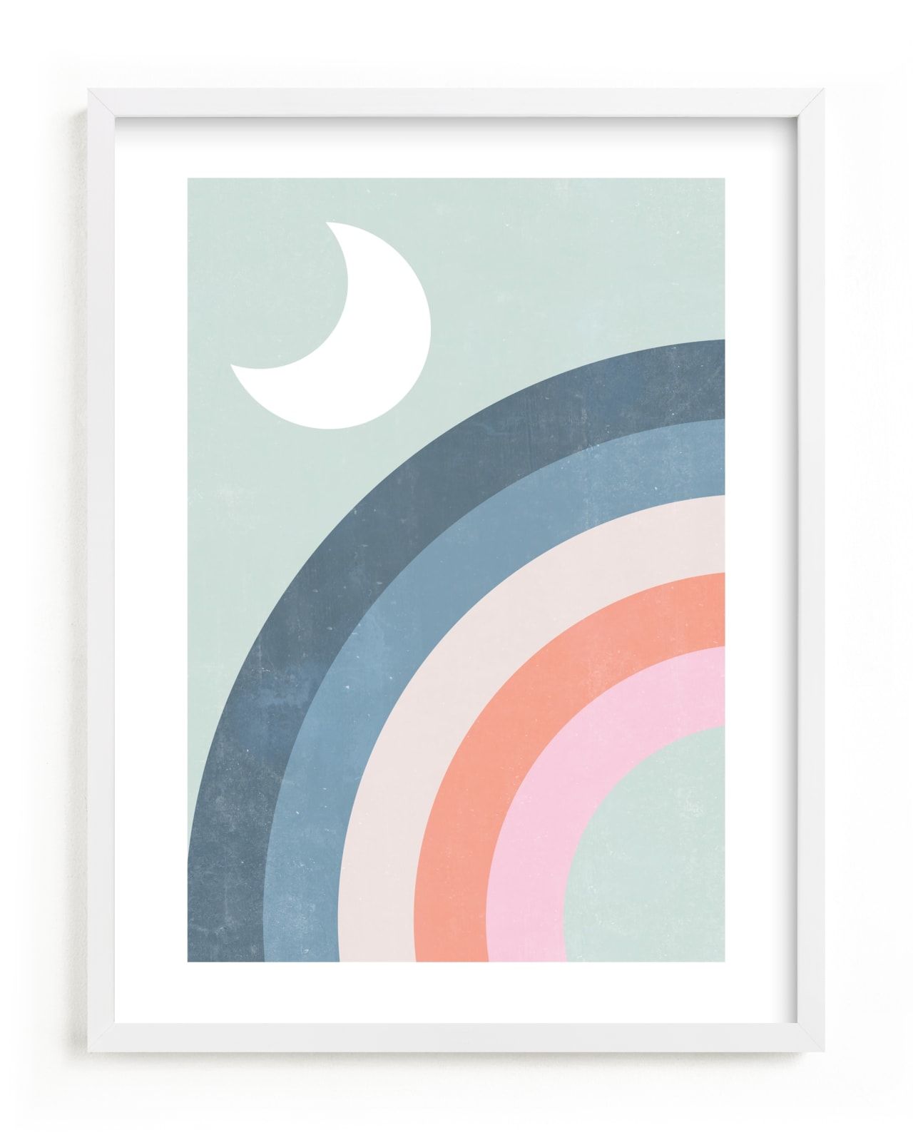 "Double Rainbow with Moon and Sun I" - Open Edition Children's Art Print by EMANUELA CARRATONI. | Minted