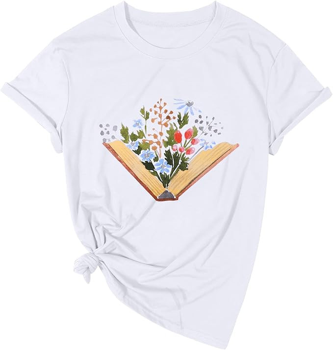 Book Lovers T-Shirt Women Funny Wildflowers Book Reading Shirt Cute Book Lover Gift Shirts Teache... | Amazon (US)