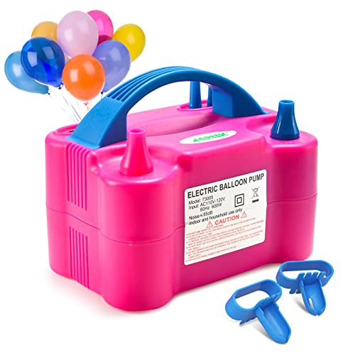Electric Air Balloon Pump, AGPTEK 110V 600W Rose Red Portable Dual Nozzle Inflator/Blower for Party Decoration | Amazon (US)