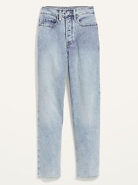 Extra High-Waisted Sky-Hi Button-Fly Straight Raw-Hem Jeans for Women | Old Navy (US)