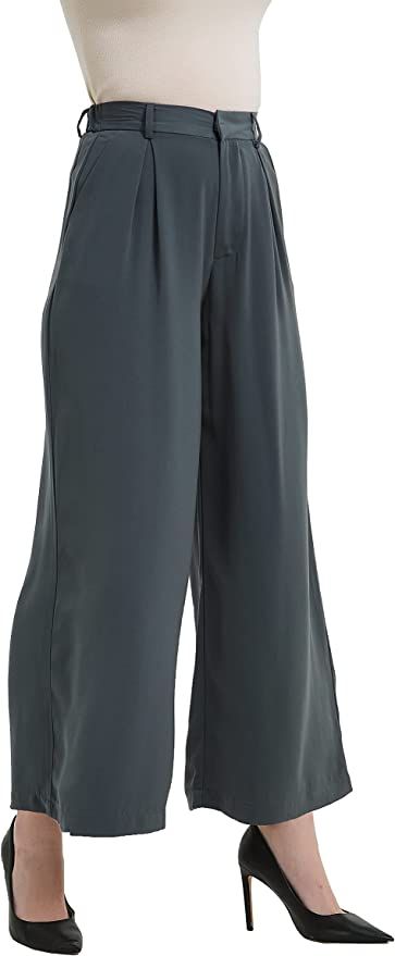 Amazon.com: Tronjori Women High Waist Casual Wide Leg Long Palazzo Pants Trousers Regular Size(XS... | Amazon (US)