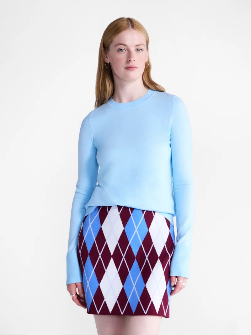Free Assembly Women's and Women's Plus Cozy Yarn Crewneck Sweater, Midweight, Sizes XS-4X | Walmart (US)