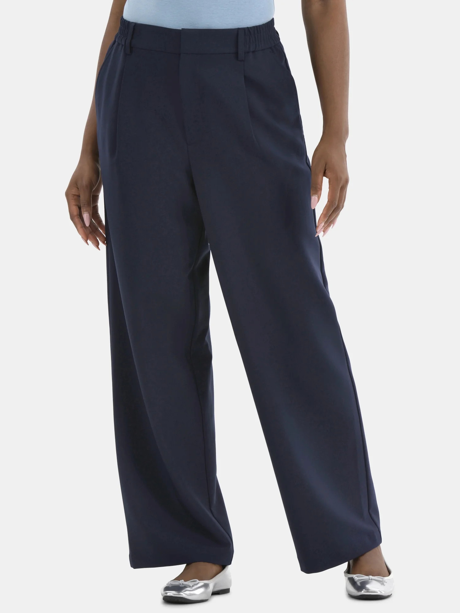 Time and Tru Women's Slouchy Tailored Pants, 30" Inseam, Sizes 0-18 | Walmart (US)