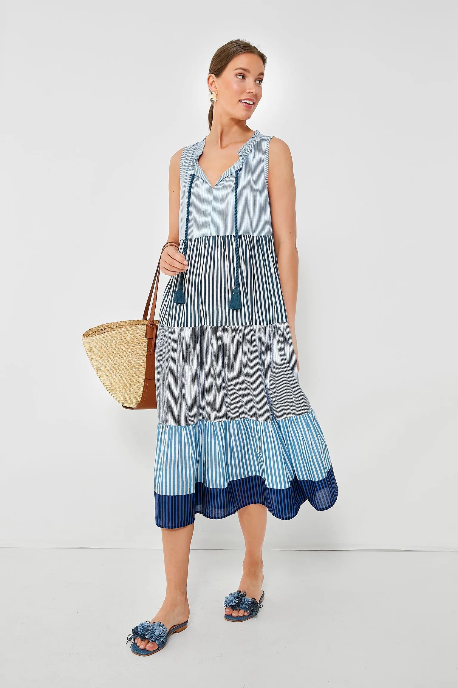 Seaside Stripe Salty Paloma Caftan | Tuckernuck (US)