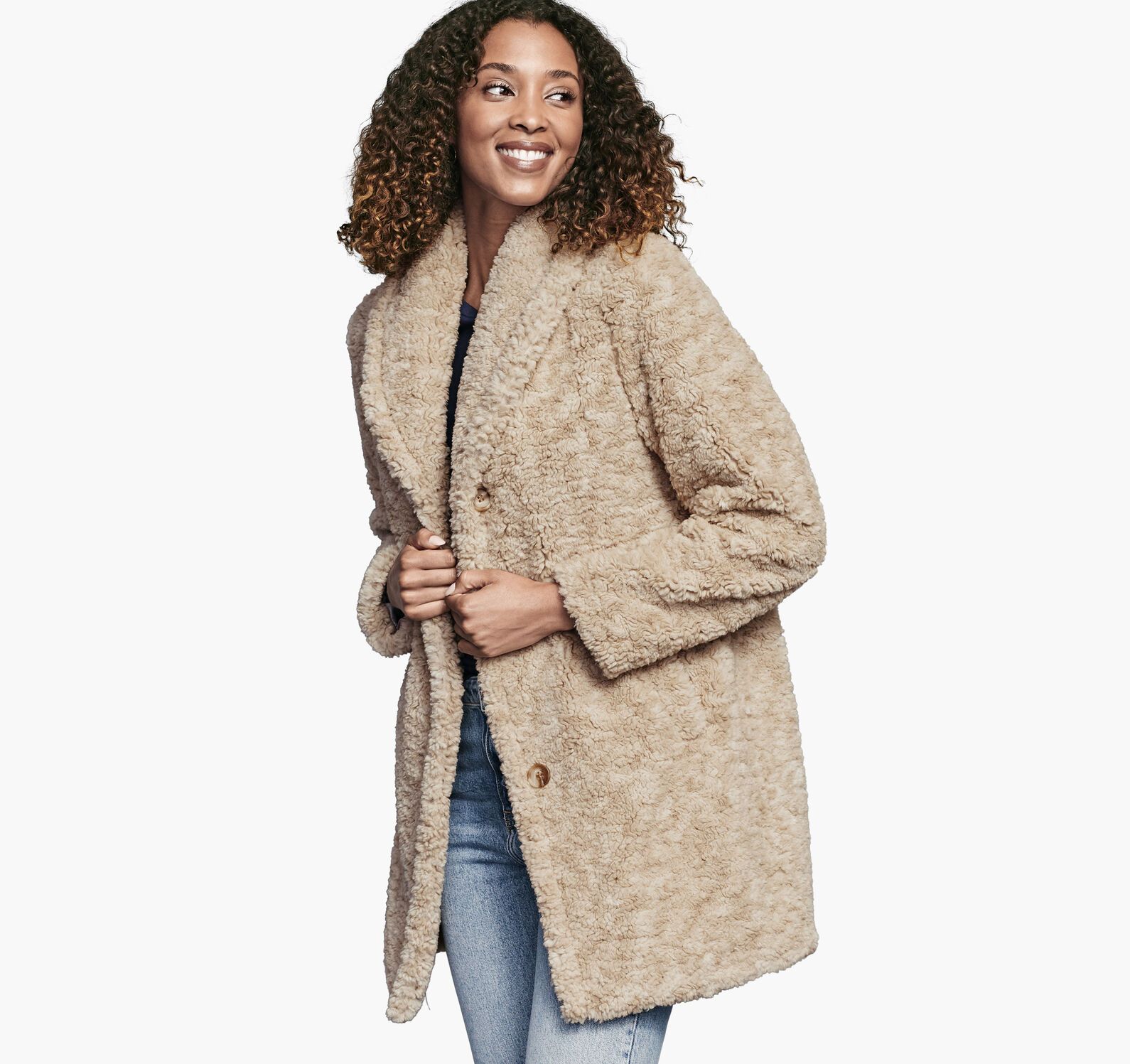 Button-Front Teddy Coat | Johnston & Murphy