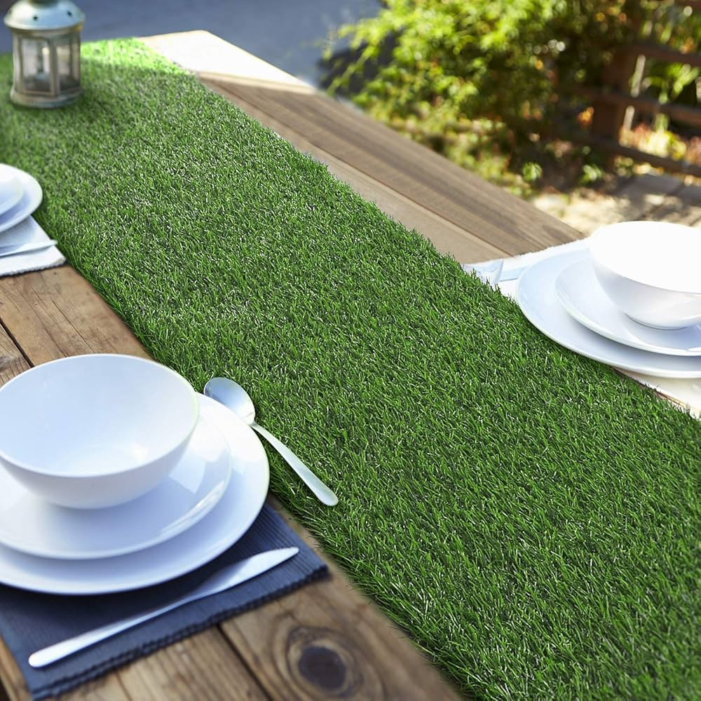 Aneco Artificial Grass Table Runners Carpet Roll Synthetic Grass Table Runner 12 x 108 Inch Grass... | Amazon (US)