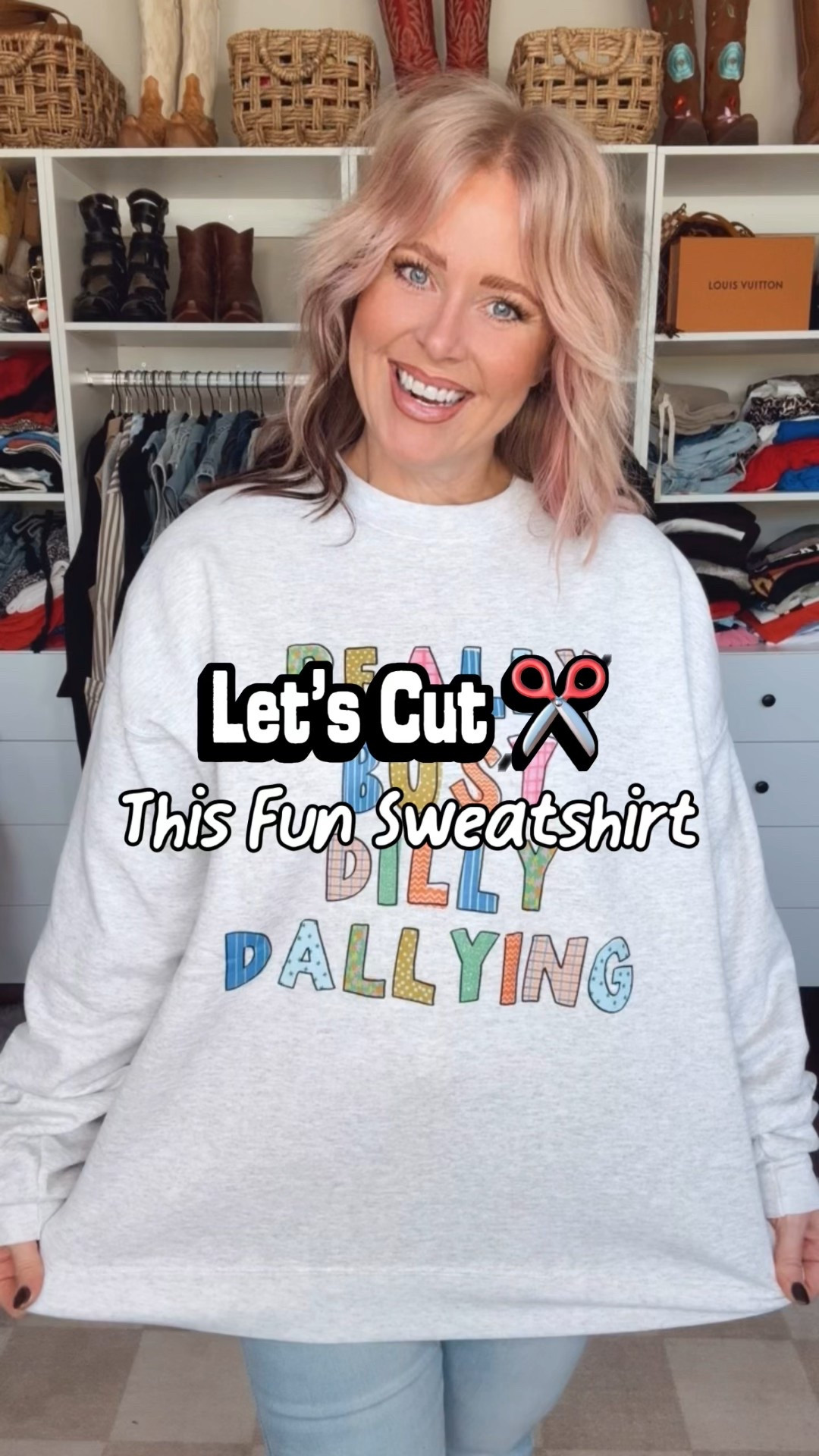 Ok friends try this on your old sweatshirts that need some new life or thrift one! I’m also of course linking this one I’m wearing from @shopettaandeast and you can save with code MANDIE20 on it and MANDIE25 on the @shopbeljoy jewelry. 
My sweatshirt is a XL
Levi’s are a size 30 
Boots run true to size 

#LTKOver40 #LTKFindsUnder50 #LTKStyleTip