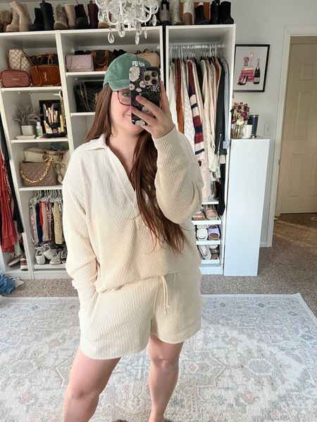 My comfy and cozy mom outfit for around the house today! This would also make an amazing travel outfit too!! I love aerie loungewear

I am wearing a medium in the top. (Normally a large) and a medium in the shorts (normally a large) they both run large by a size

#LTKsalealert #LTKmidsize #LTKSeasonal
