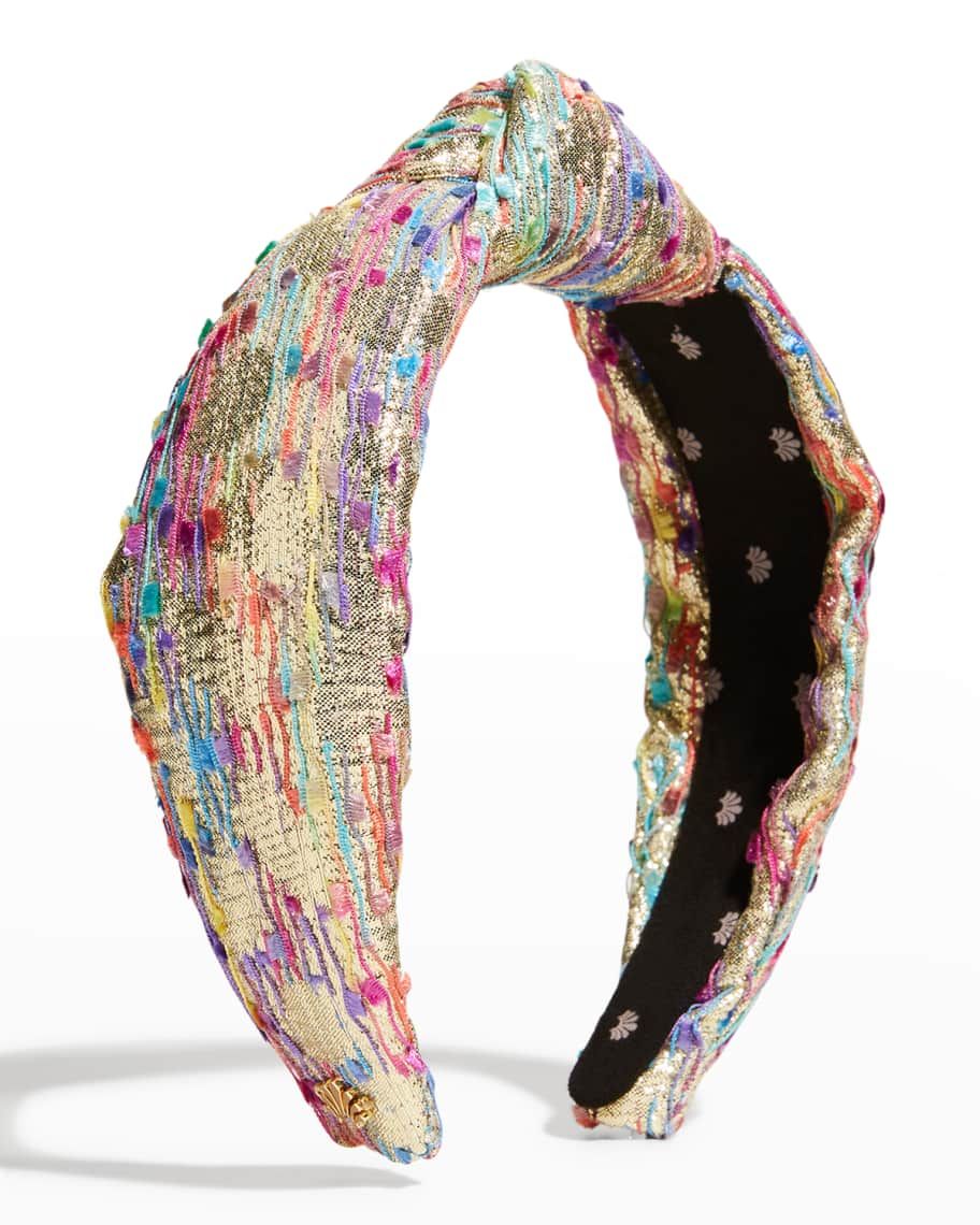 Lele Sadoughi Shimmer Confetti Knotted Headband | Neiman Marcus