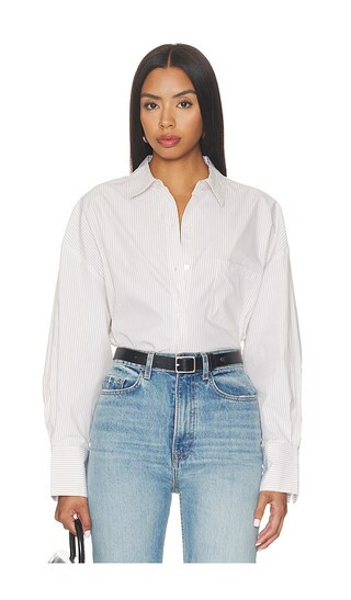 Poplin Button Up in White | Revolve Clothing (Global)