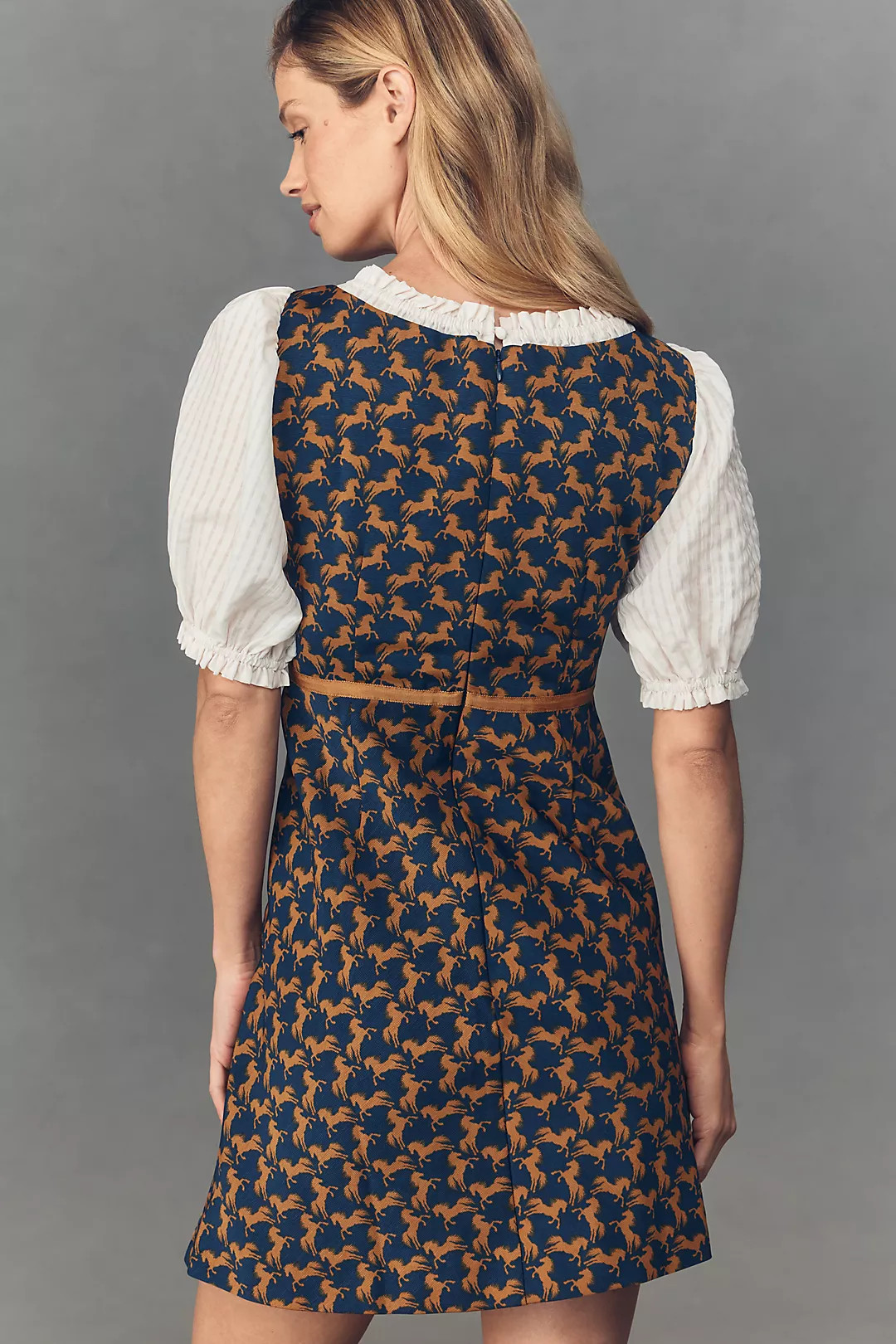 Maeve Puff-Sleeve Twofer Mini Dress | Anthropologie (US)