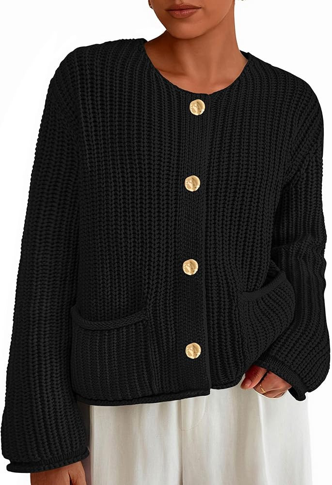 PRETTYGARDEN Cardigan Sweaters for Women 2025 Trendy Oversized Knit Chunky Button Cardigans Fall ... | Amazon (US)