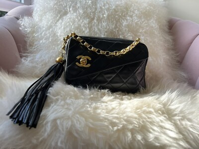 Rare Vintage Chanel 90’s Camera Bag Lambskin Leather 24k Gold | eBay US