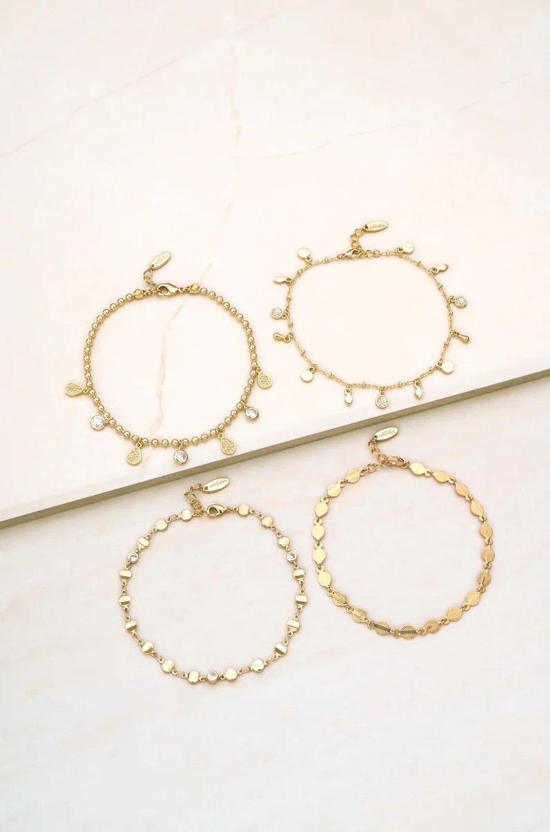 The More The Merrier 18k Gold Plated Anklet Set | Ettika