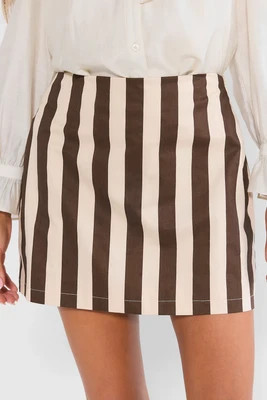 Brown Striped Skirt | Avara