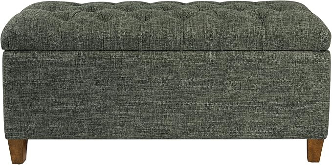Homepop Home Decor Tufted Ainsley Button Storage Ottoman Bench with Hinged Lid Ottoman Bench with... | Amazon (US)
