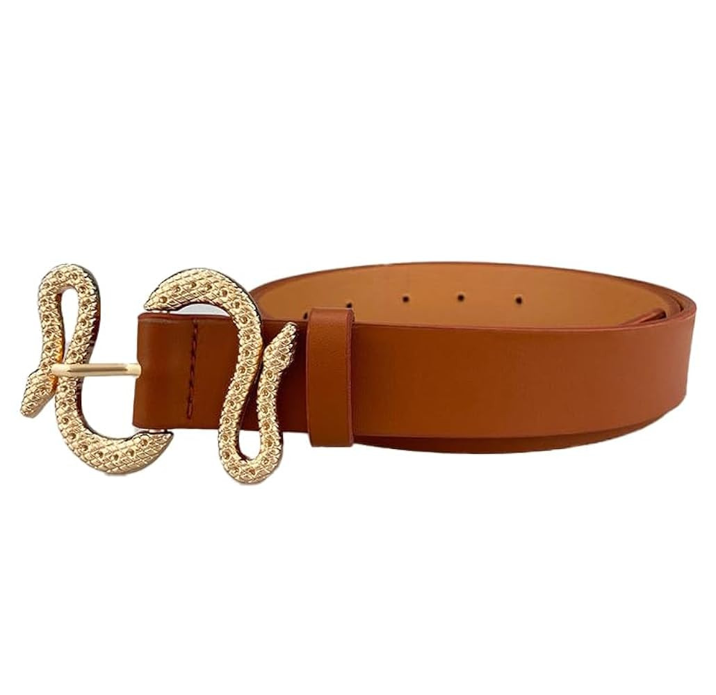 COTIM COYIN Women's Fashion Leather Belts with Snake Buckle Design | Amazon (US)