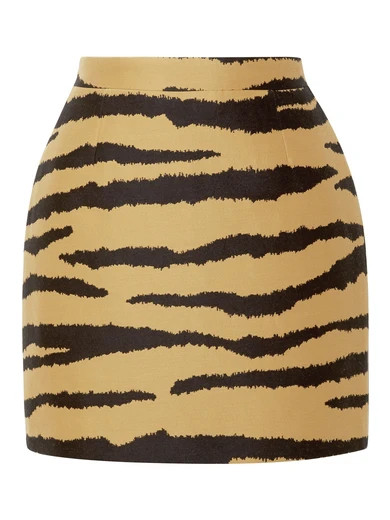 Tiger-print wool and silk-blend jacquard mini skirt | NET-A-PORTER (UK & EU)