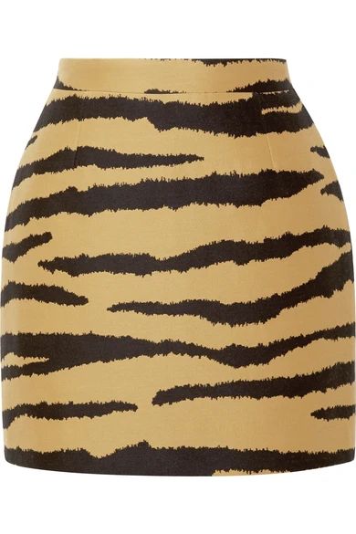 Tiger-print wool and silk-blend jacquard mini skirt | NET-A-PORTER (UK & EU)