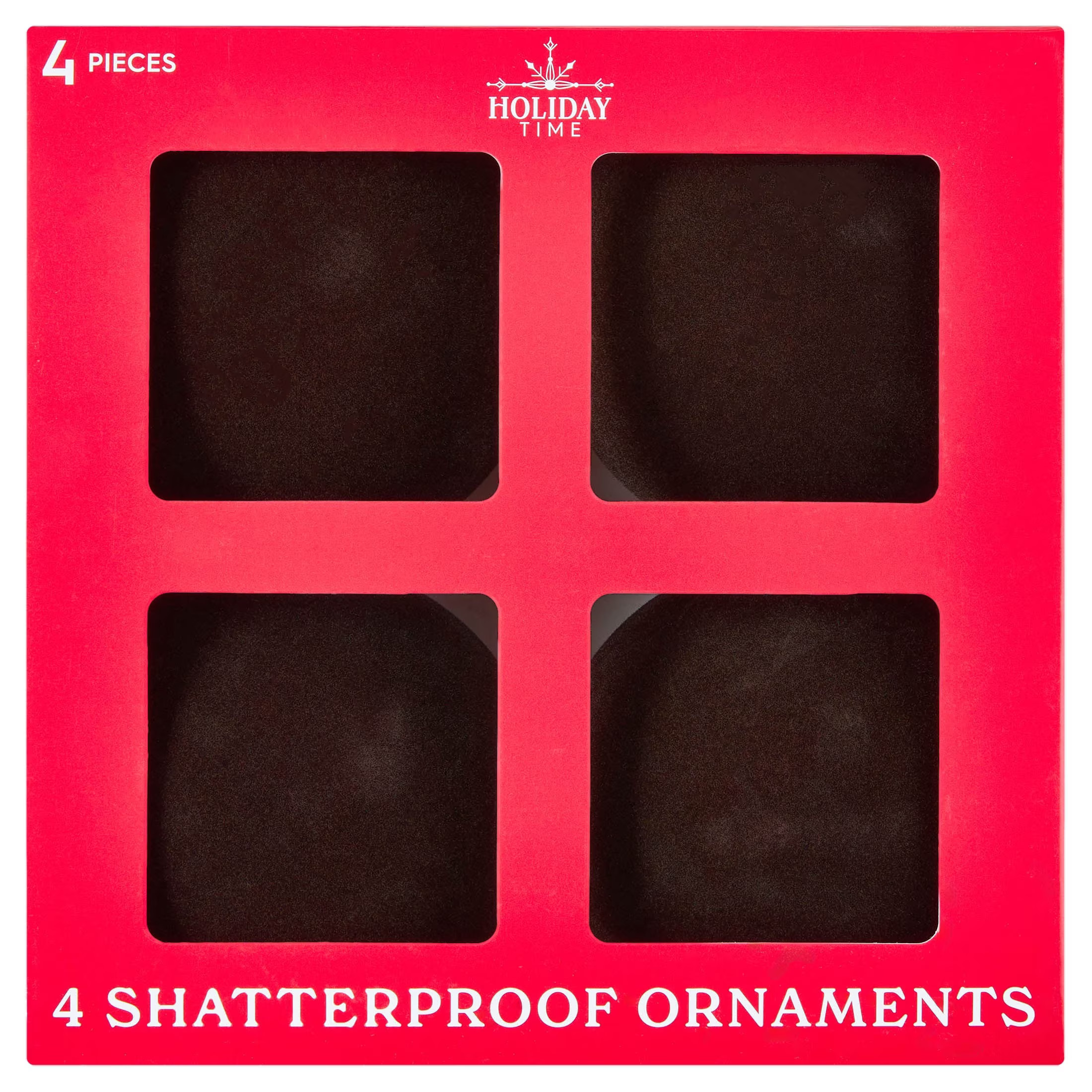 4-Count Dark Brown Velvet-Feel Ball Shatterproof Christmas Ornaments, 4.5", by Holiday Time | Walmart (US)