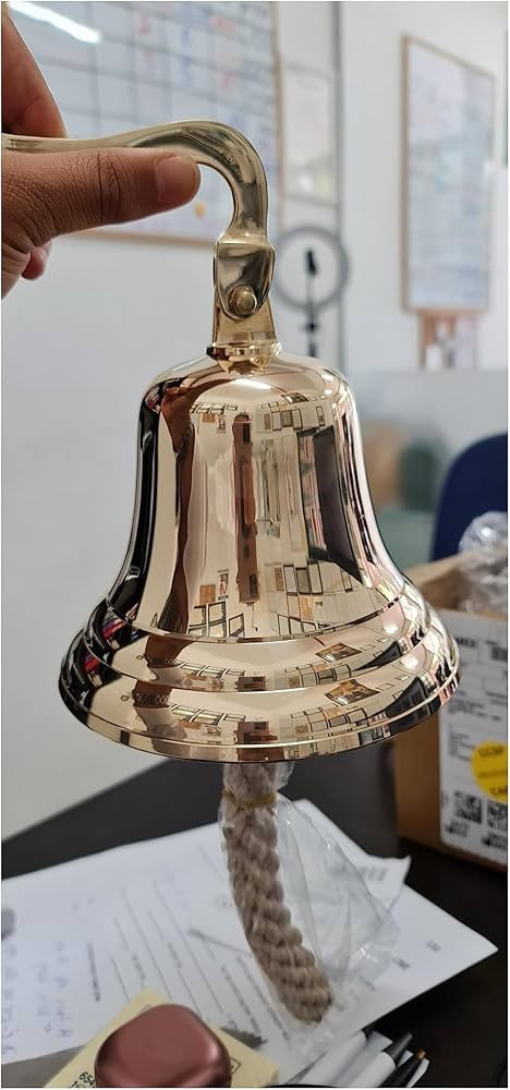 4" Solid Brass Bell Quality Marine Wall Mounted Ship Hanging Bell Perfect for Dinner, Indoor, Out... | Amazon (US)
