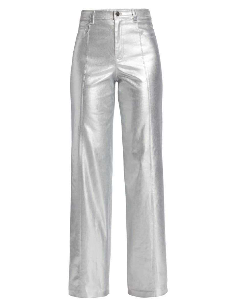 Francine Foiled Denim Pants | Saks Fifth Avenue