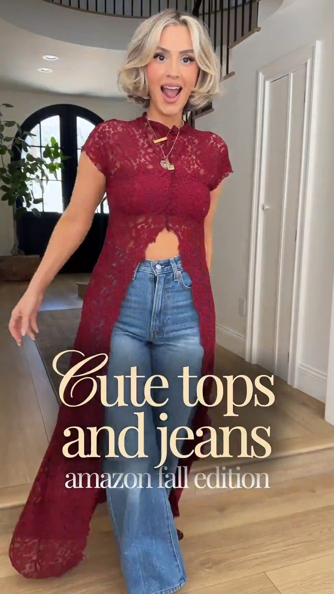 Cute tops & jeans | Amazon fall edition! 🥰 these are perfect for date night, brunch with the girls, any kind of special event or dinners! 

Jeans are 27x30 
Tops small

The first burgundy long top is part of a matching set and I’m wearing it with the burgundy Bandeau top that I linked below.

#LTKgrwm #LTKootd #LTKU