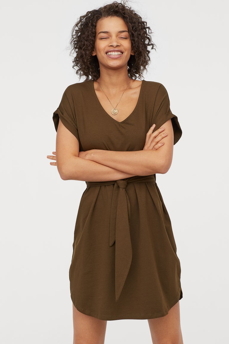 Jersey Dress with Tie Belt | H&M (US + CA)