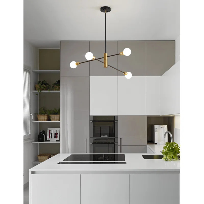 Sputnik Aethan Mid Century Modern Nordic Light Fixtures Led Pendant Lighting Gold Aethans Ceiling... | Wayfair North America
