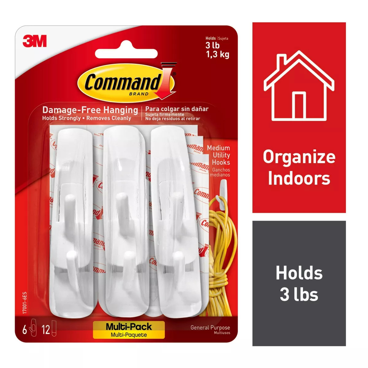 Command 6 Hooks 12 Strips Medium Sized Utility Hooks Value Pack White | Target