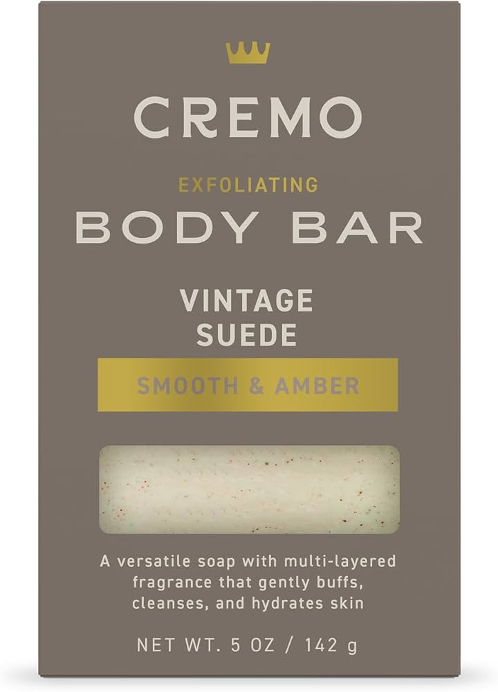 Cremo Exfoliating Body Bar for Men, Vintage Suede Scent, Multi-Layered Fragrance That Buffs, Clea... | Amazon (US)