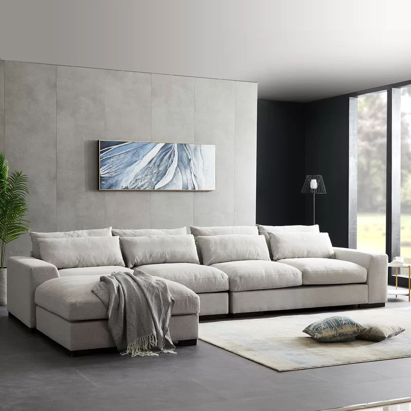 Avaa 77.5'' Left Hand Facing Modular Sofa & Chaise with Ottoman | Wayfair North America