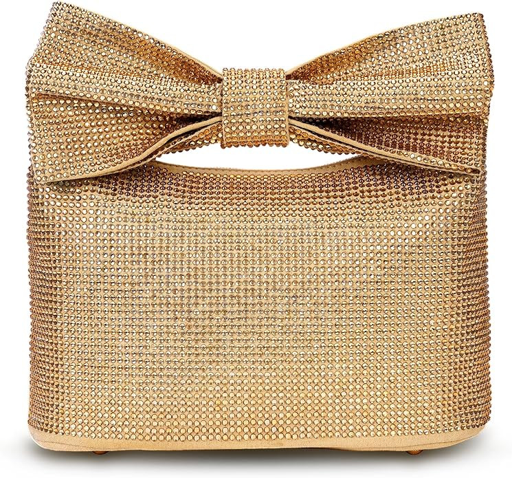 Rhinestone Evening Bag Bow Clutch Purses for Women, Glitter Evening Handbags Bling Wedding Purse ... | Amazon (US)