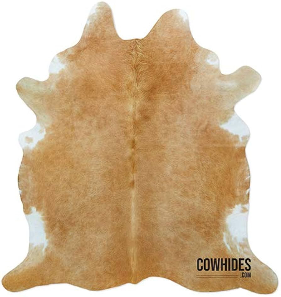 Natural Cowhide Area Rugs Beige and White (Large - 6.5 FT x 7.5 FT) | Amazon (US)
